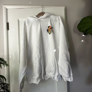 Abercrombie & Fitch White Hoodie with Floral Design